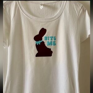 BITE ME CHOCOLATE BUNNT T shirt